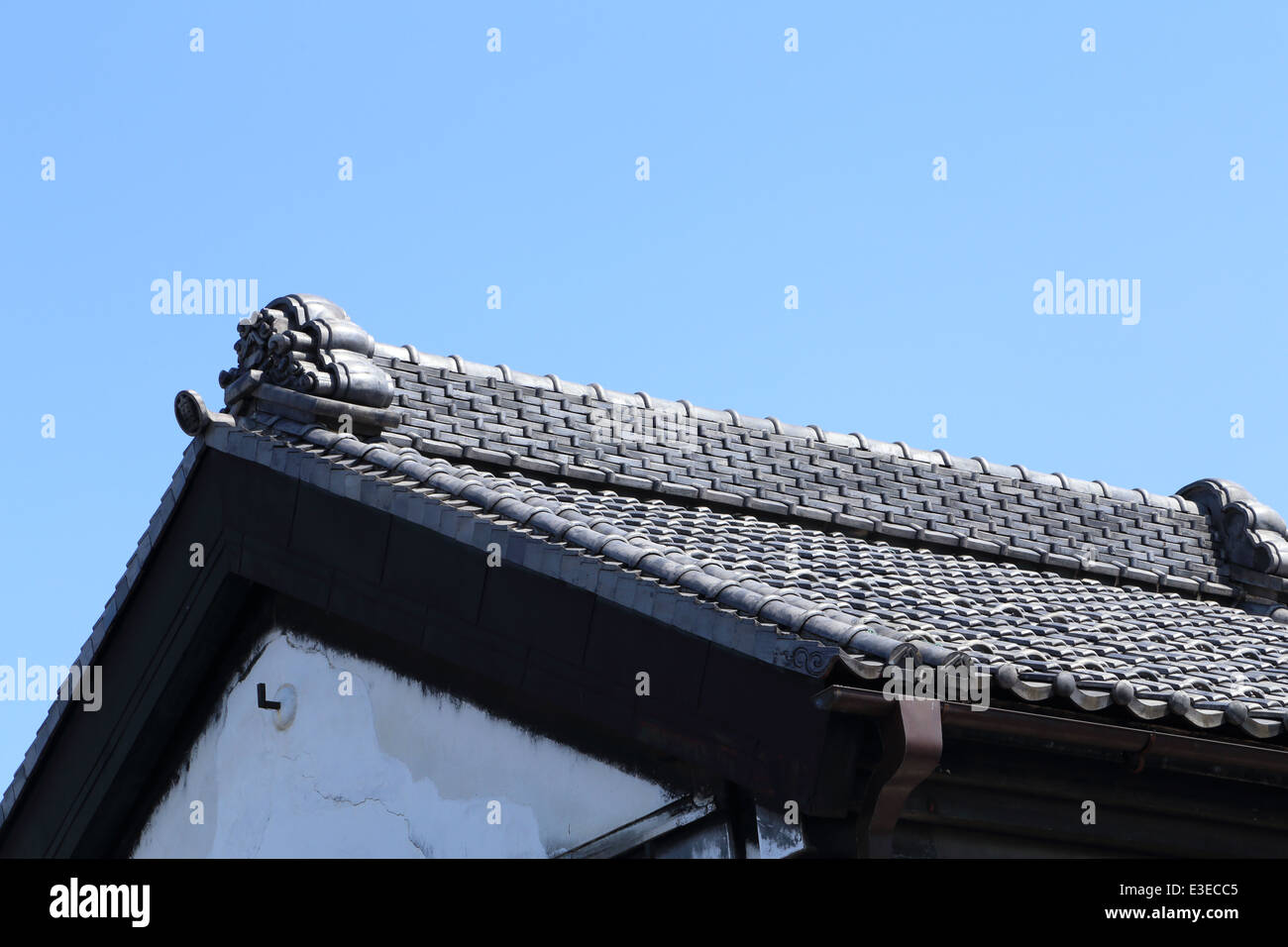 roof of traditionally japanese style with sky Stock Photo