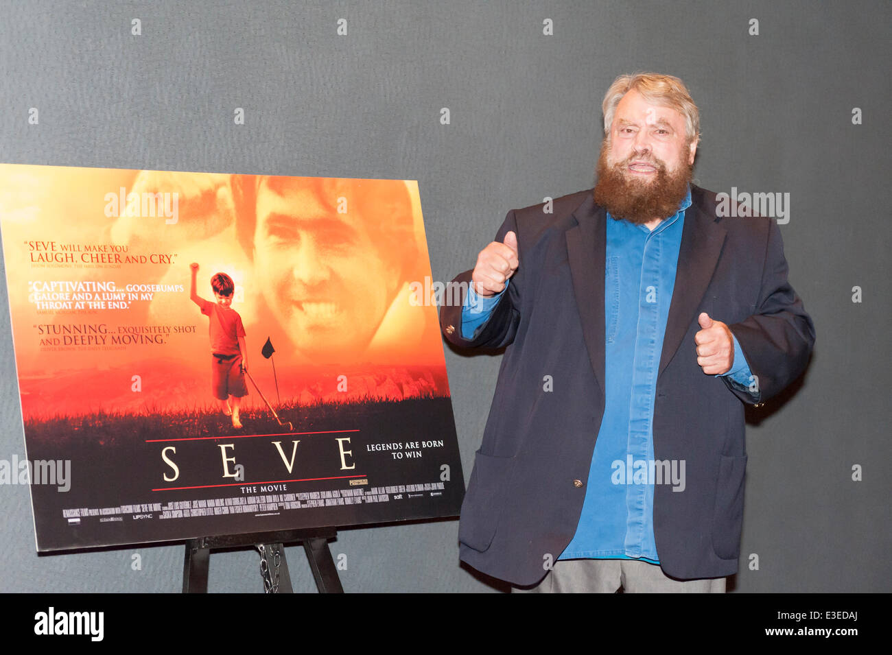 Empire Cinema, Leicester Square, London, UK. 23rd June 2014. Cast and celebrities attend the movie premiere “Seve” which opened at the Empire Cinema in Leicester Square, London. The motion picture tells the story of Seve Ballesteros who fought against adversity to become one of the most spectacular and charismatic golfers to ever play the game. Pictured: BRIAN BLESSED Credit:  Lee Thomas/Alamy Live News Stock Photo