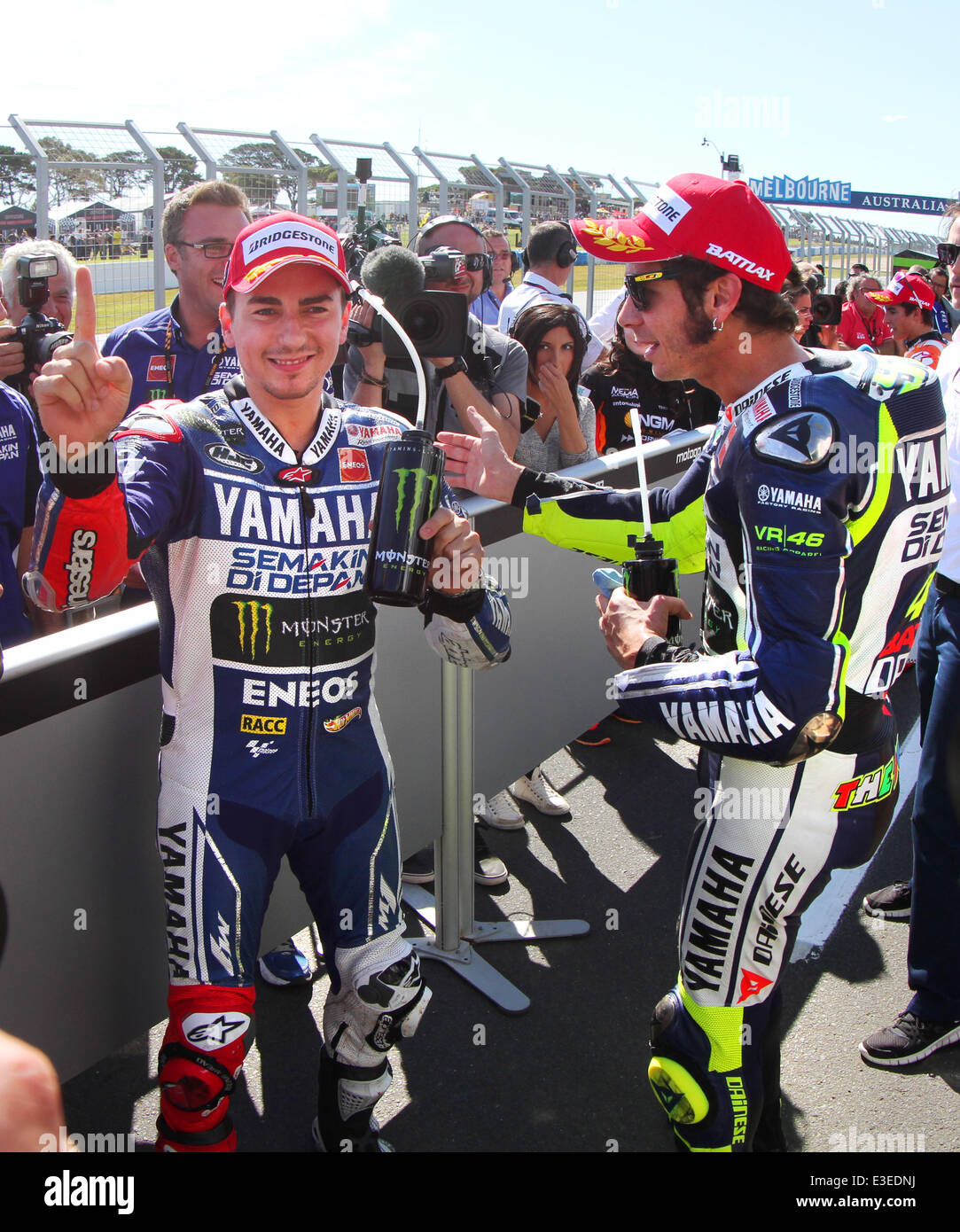 Jorge lorenzo and valentino rossi hi-res stock photography and