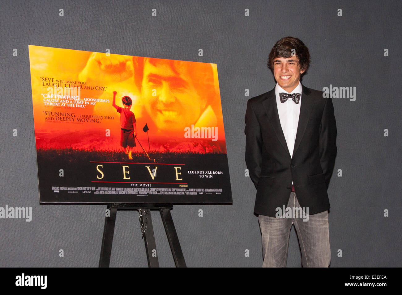 London, UK. 23rd June, 2014. Actor Jose Luis Gutierrez Real who plays a young Seve Ballesteros attends the London premiere of the film Seve, a biopic of the life of the legendary Spanish golfer. Stock Photo
