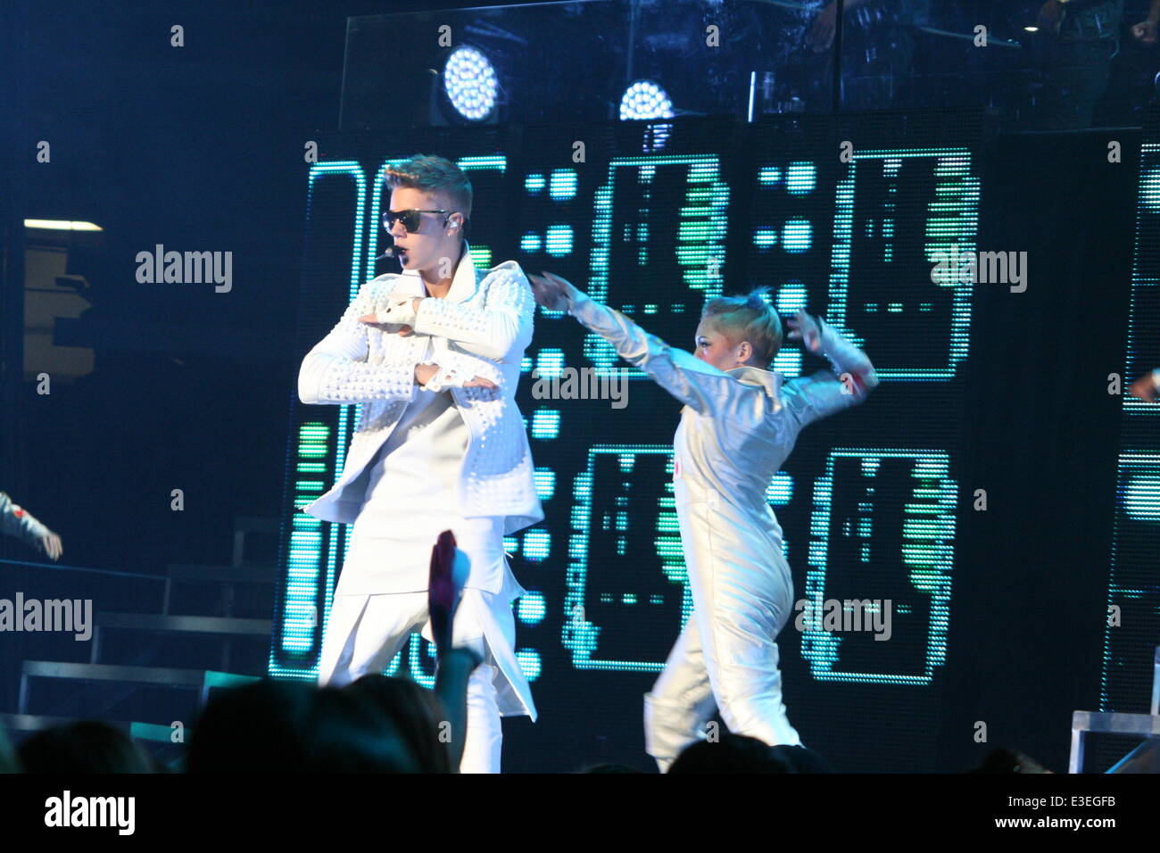 Justin Bieber performs live in concert as part of his 'Believe Tour' at the José Miguel Agrelot Coliseum  Featuring: Justin Bieber Where: Carolina, Puerto Rico When: 20 Oct 2013 Stock Photo