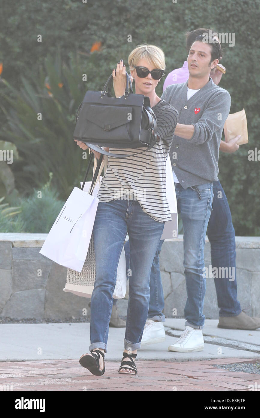 Charlize Theron shopping at Isabel Marant on Melrose Place Featuring