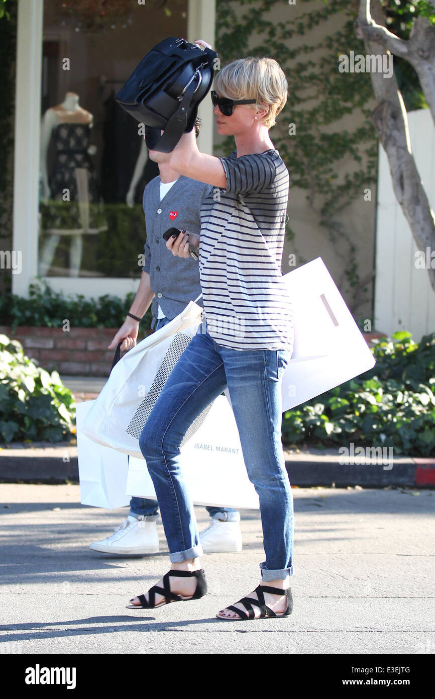 Charlize Theron shopping at Isabel Marant on Melrose Place Featuring