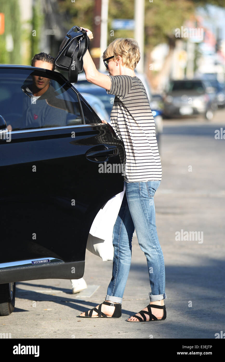 Charlize Theron shopping at Isabel Marant on Melrose Place Featuring