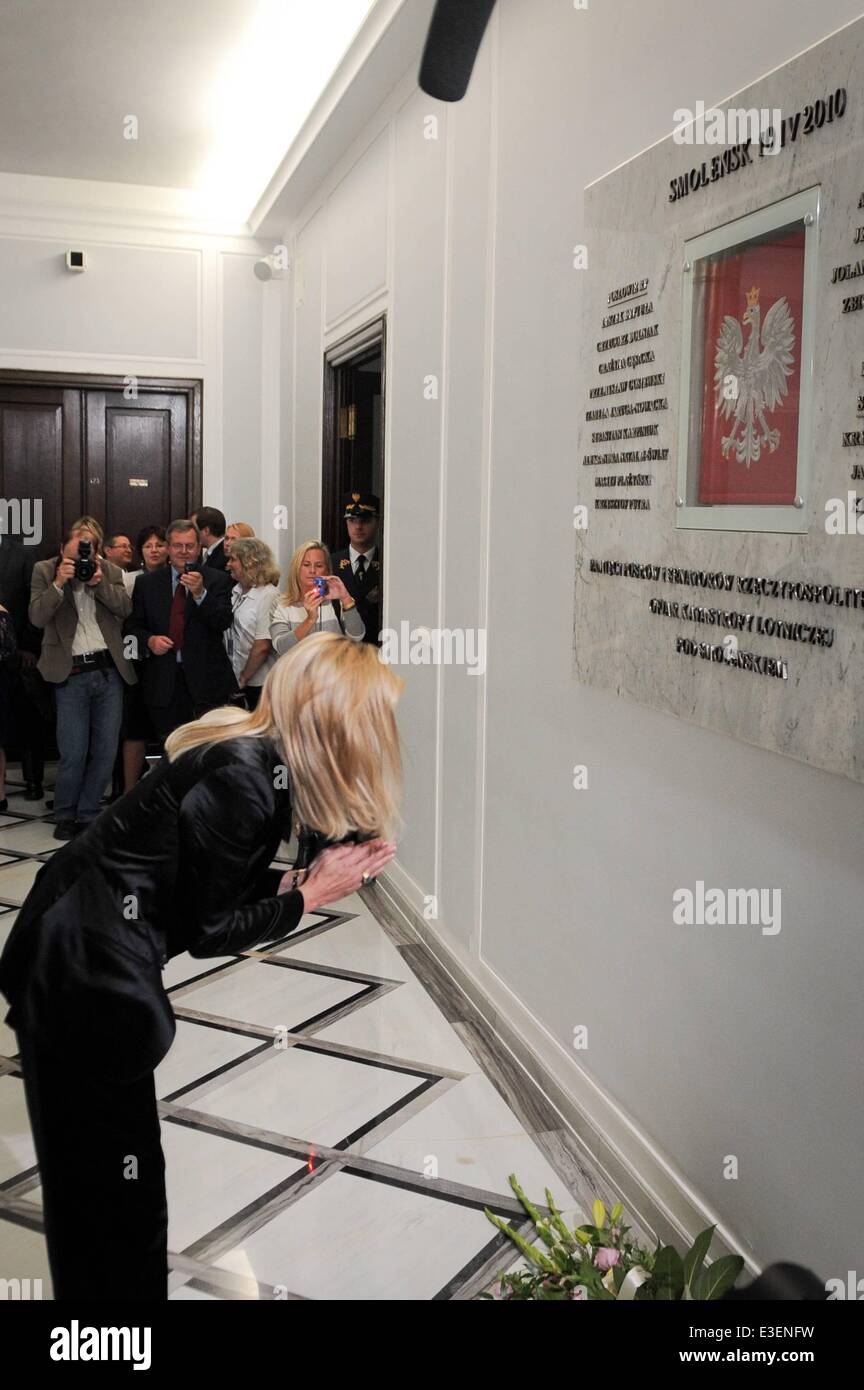 Sharon Stone visits the Polish parliament in Warsaw. Stone will be ...