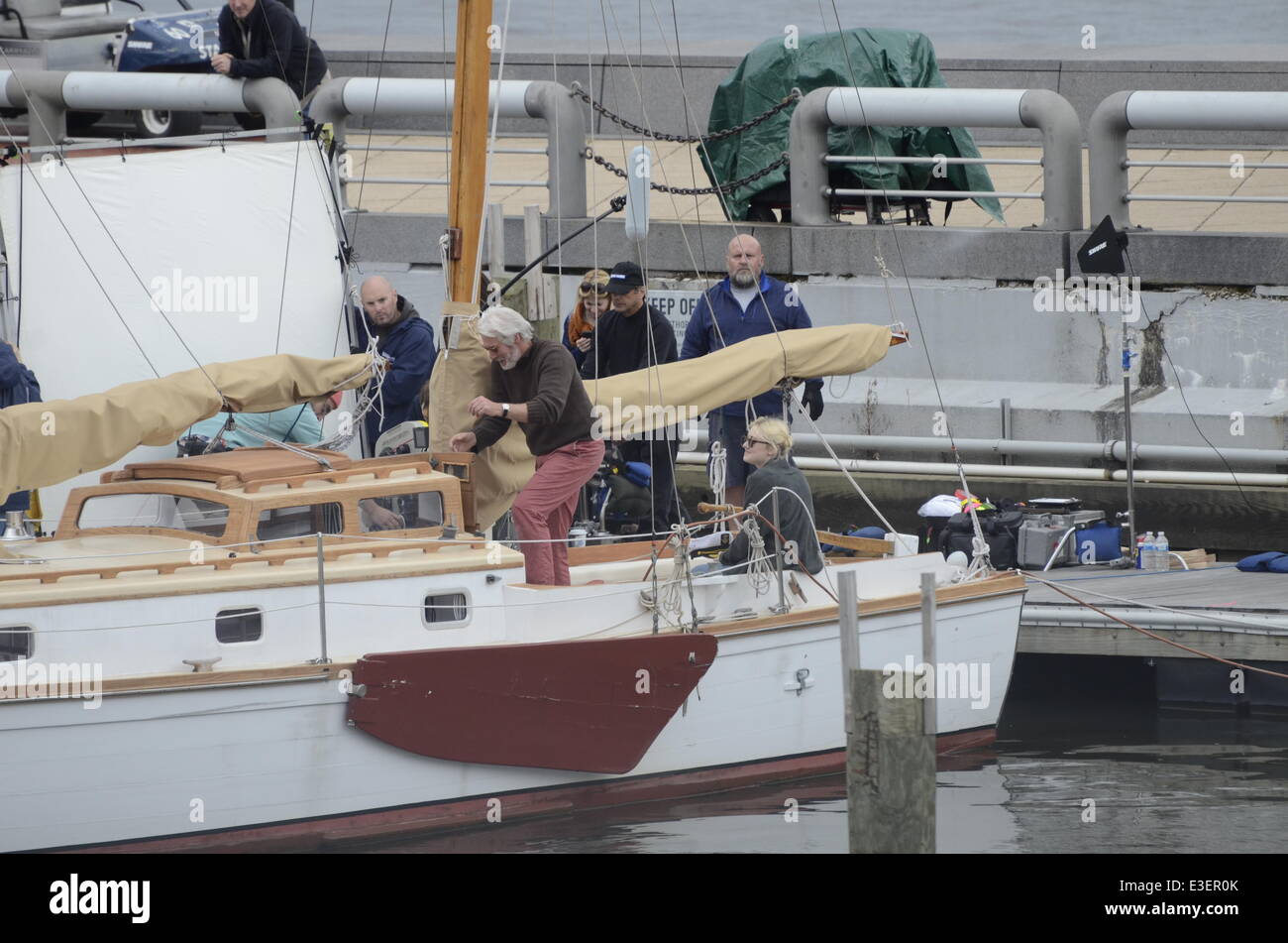 Richard Gere And Dakota Fanning On The Film Set Of Their New Movie Franny Shooting On Location