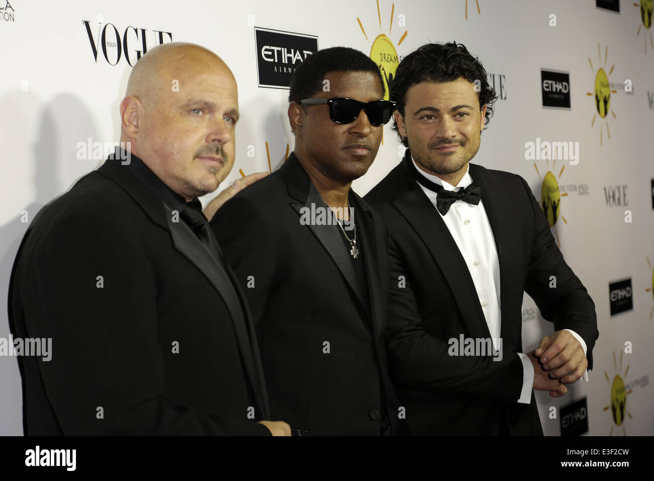 Celebrities attend Gelila & Wolfgang Puck’s Dream for Future Africa Foundation honoring Vogue Italia Editor-In-Chief Franca Sozzani at Spago Beverly Hills  Featuring: Walter Afanasieff,Kenneth 'Babyface' Edmonds,Vittorio Grigolo Where: Los Angeles, CA, United States When: 25 Oct 2013 Stock Photo