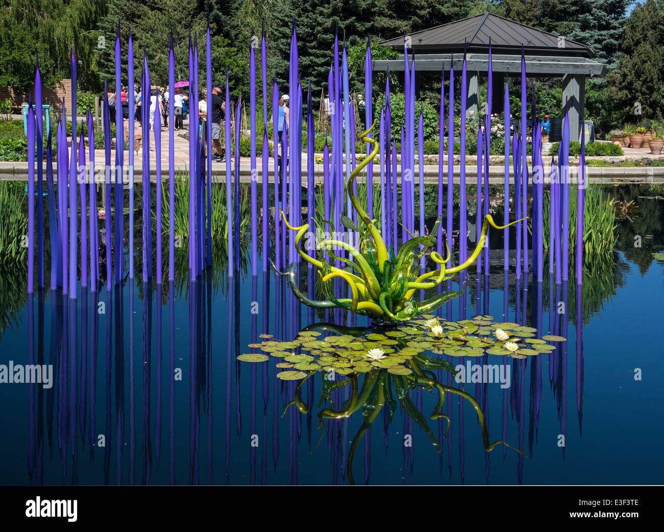 Dale Chihuly hand-blown glass art exhibit at the Denver Botanic Gardens Stock Photo