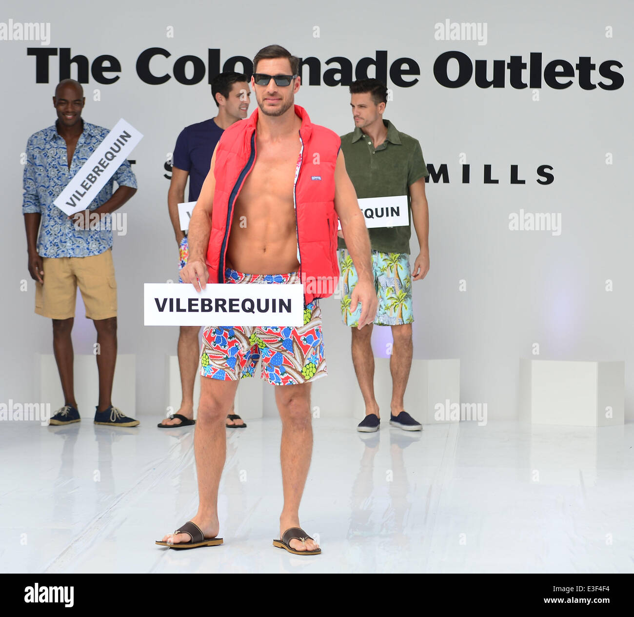 George Kotsiopoulos makes an appearance at The Colonnade Outlets at the Sawgrass Mills Tour de Fashion at Sawgrass Mills Mall  Featuring: Models Where: Sunrise, Florida, United States When: 25 Oct 2013 Stock Photo