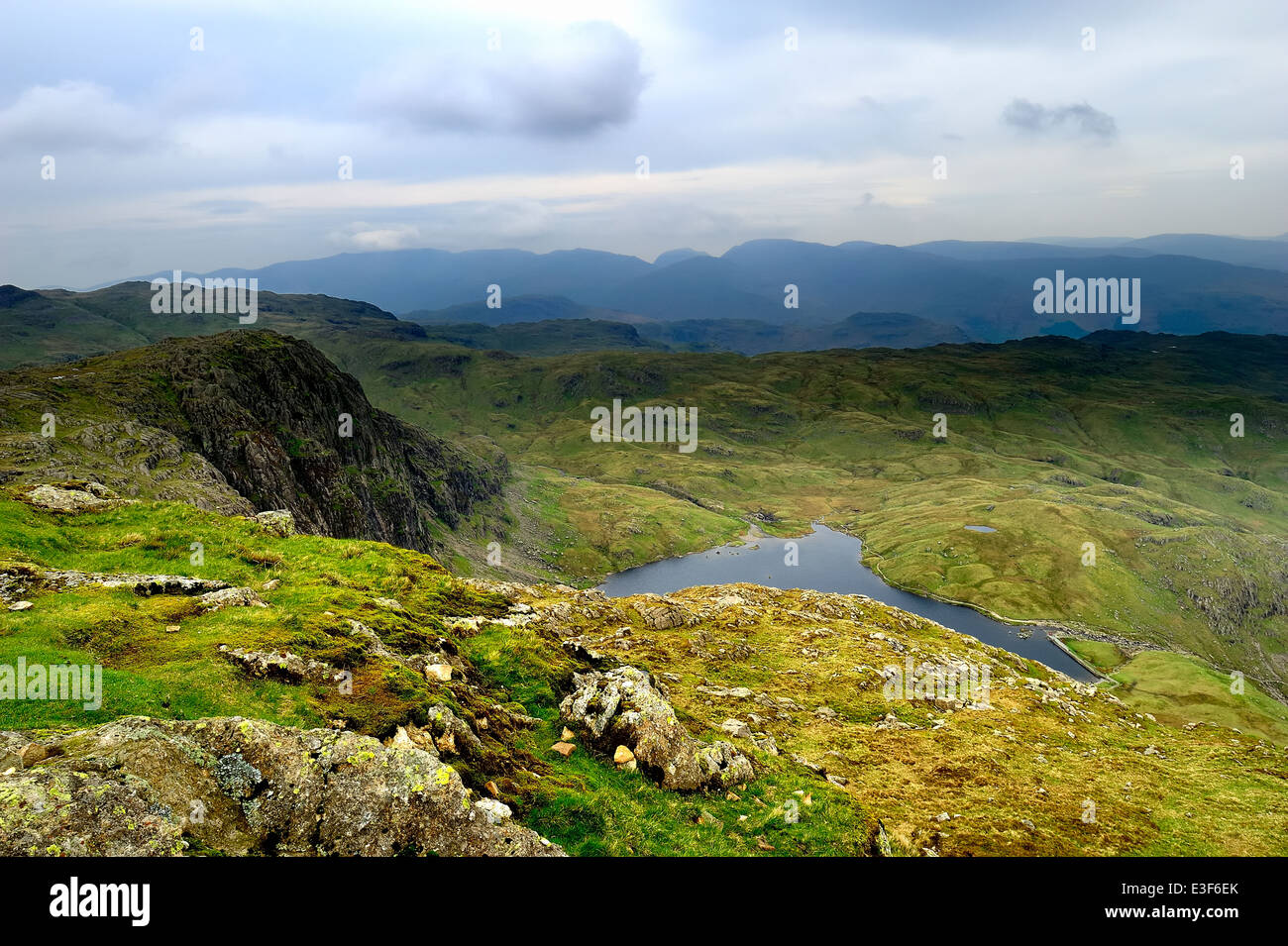 Stickle Tarn and Pavey Ark from Harrison Stickle Stock Photo