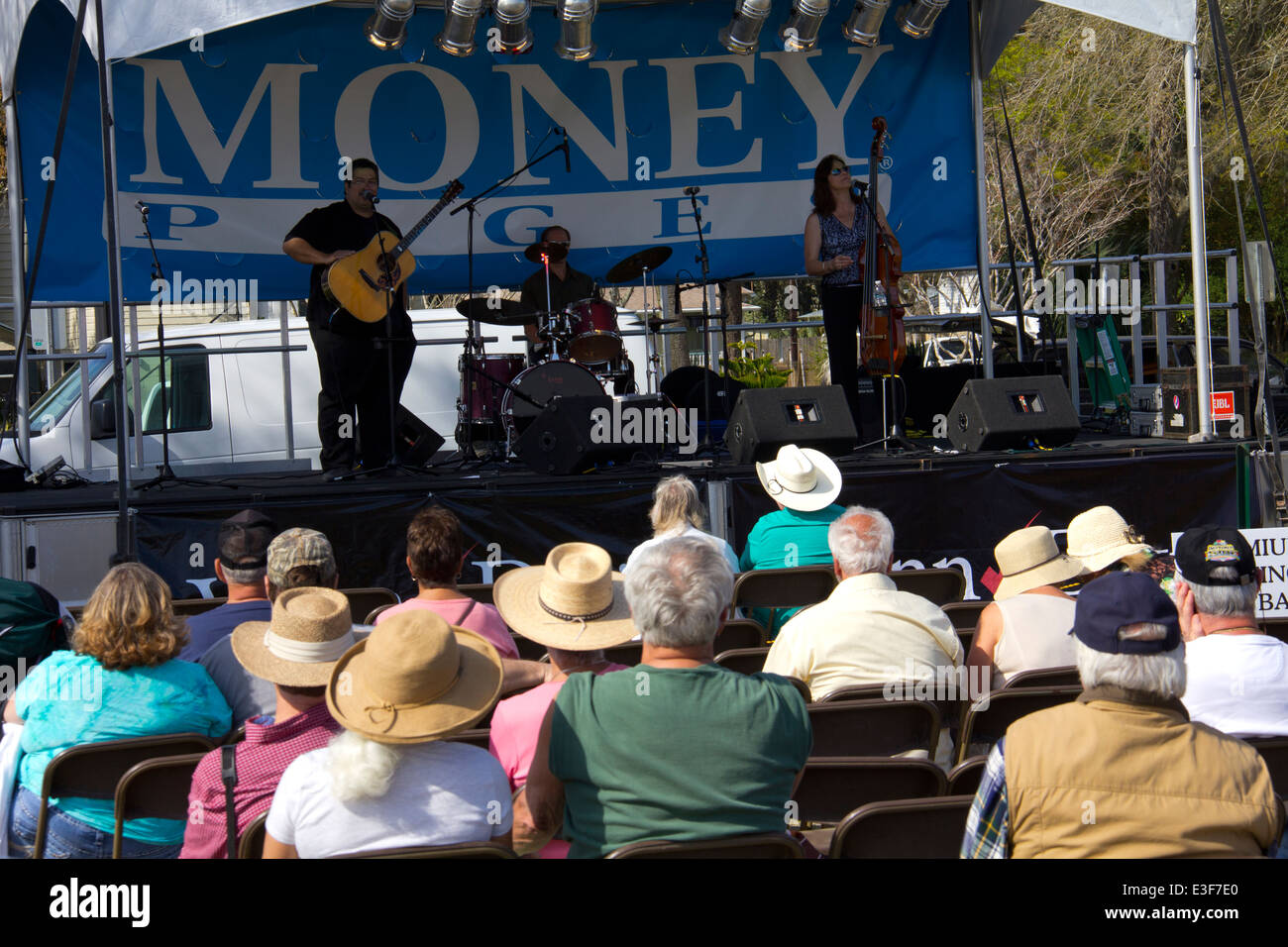 The Evans Trio performs at the 33rd Annual St. Augustine Lions Seafood Festival, St. Augustine FL Stock Photo