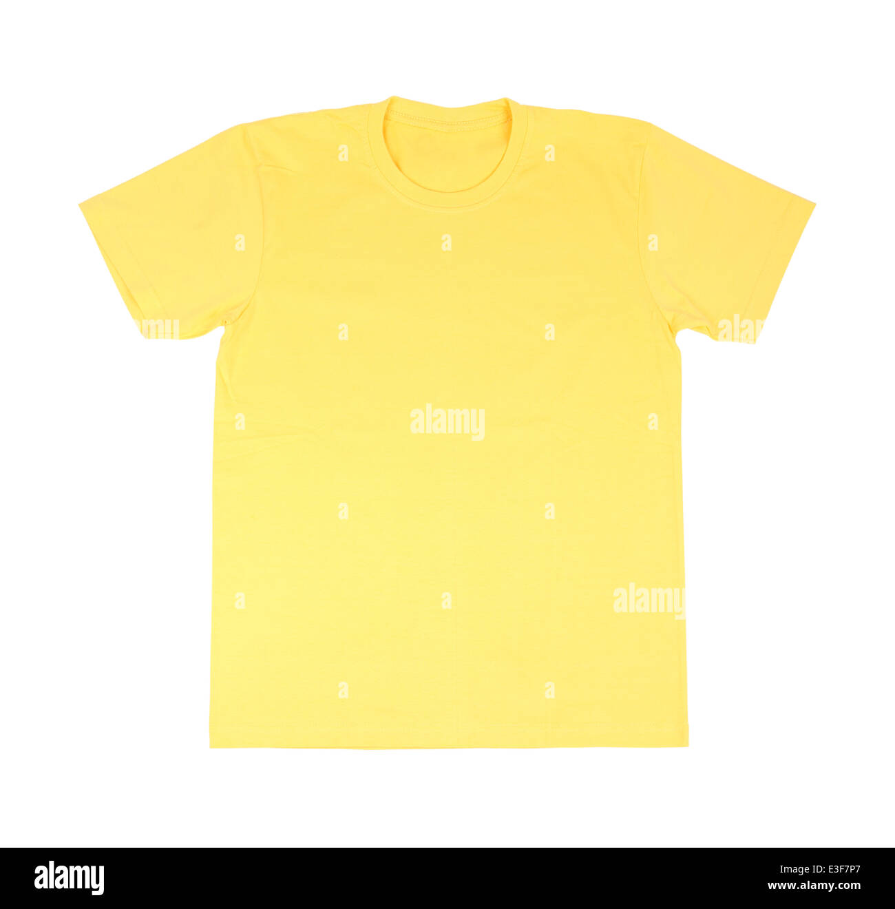 yellow t-shirt template (front side) on white background Stock Photo