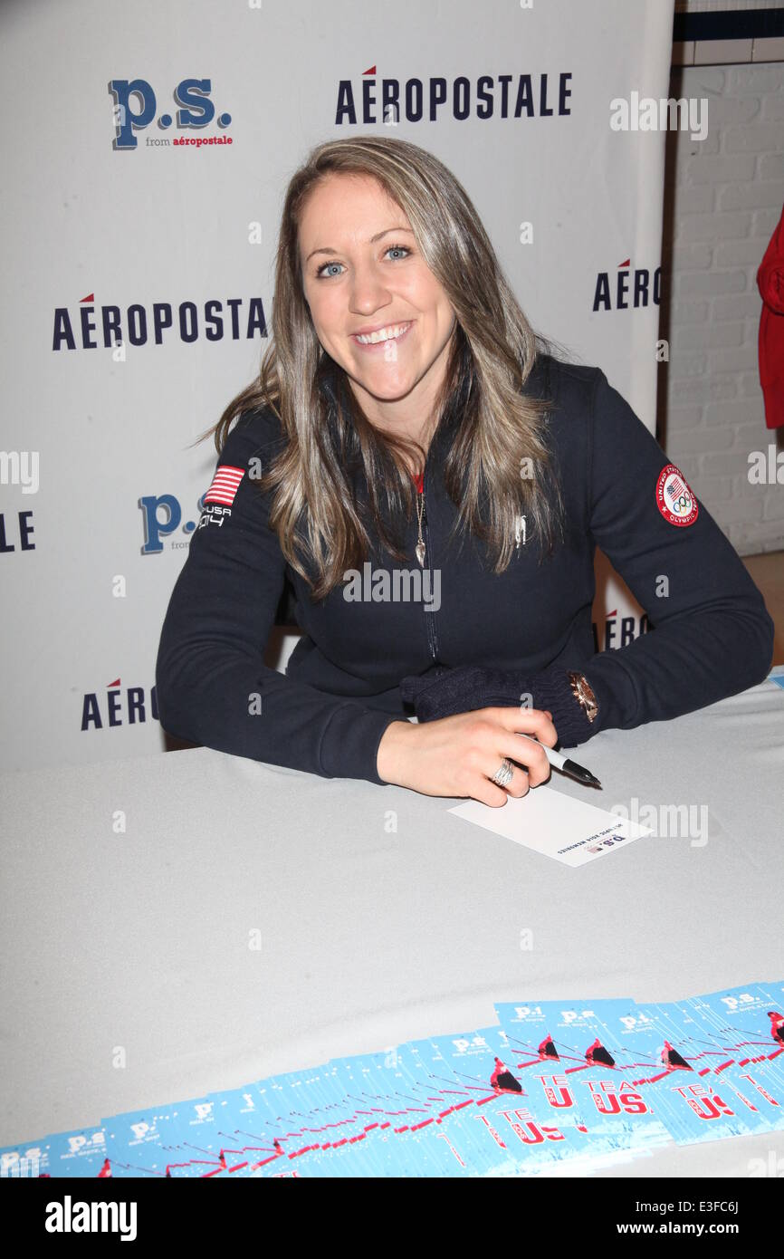 P.S. From Aeropostale Partners With The Olympics Hosting Olympics 100 out event in Times Square  Featuring: Meghan Duggan Where: NYC, NY, United States When: 29 Oct 2013 Stock Photo