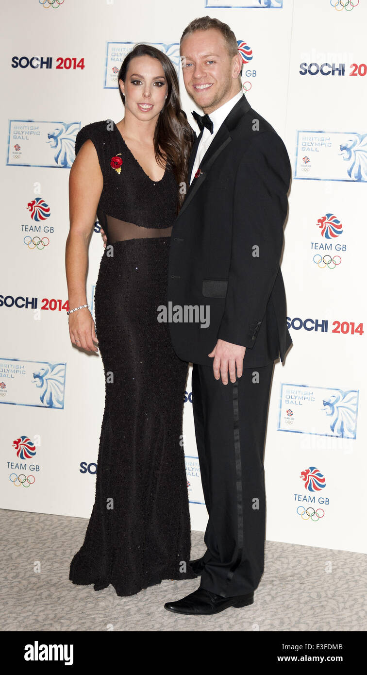 British Olympic Ball - Arrivals  Featuring: Beth Tweddle,Daniel Whiston Where: London, United Kingdom When: 30 Oct 2013 Stock Photo