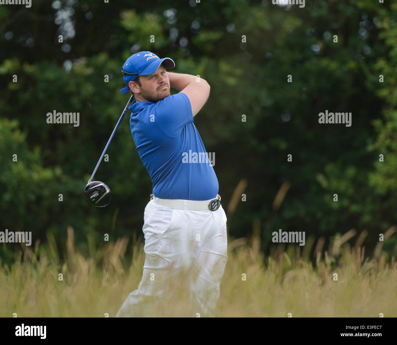 Ash, Kent, UK. 23rd June, 2014. The Open Golf Regional Qualifier played on the International Course at The London Golf Course. Group 29 Benjamin Brown [Tenterden], Alfie Plant (A) [Sundridge Park], Gary Gilligan [Wildernesse] Credit:  Action Plus Sports/Alamy Live News Stock Photo