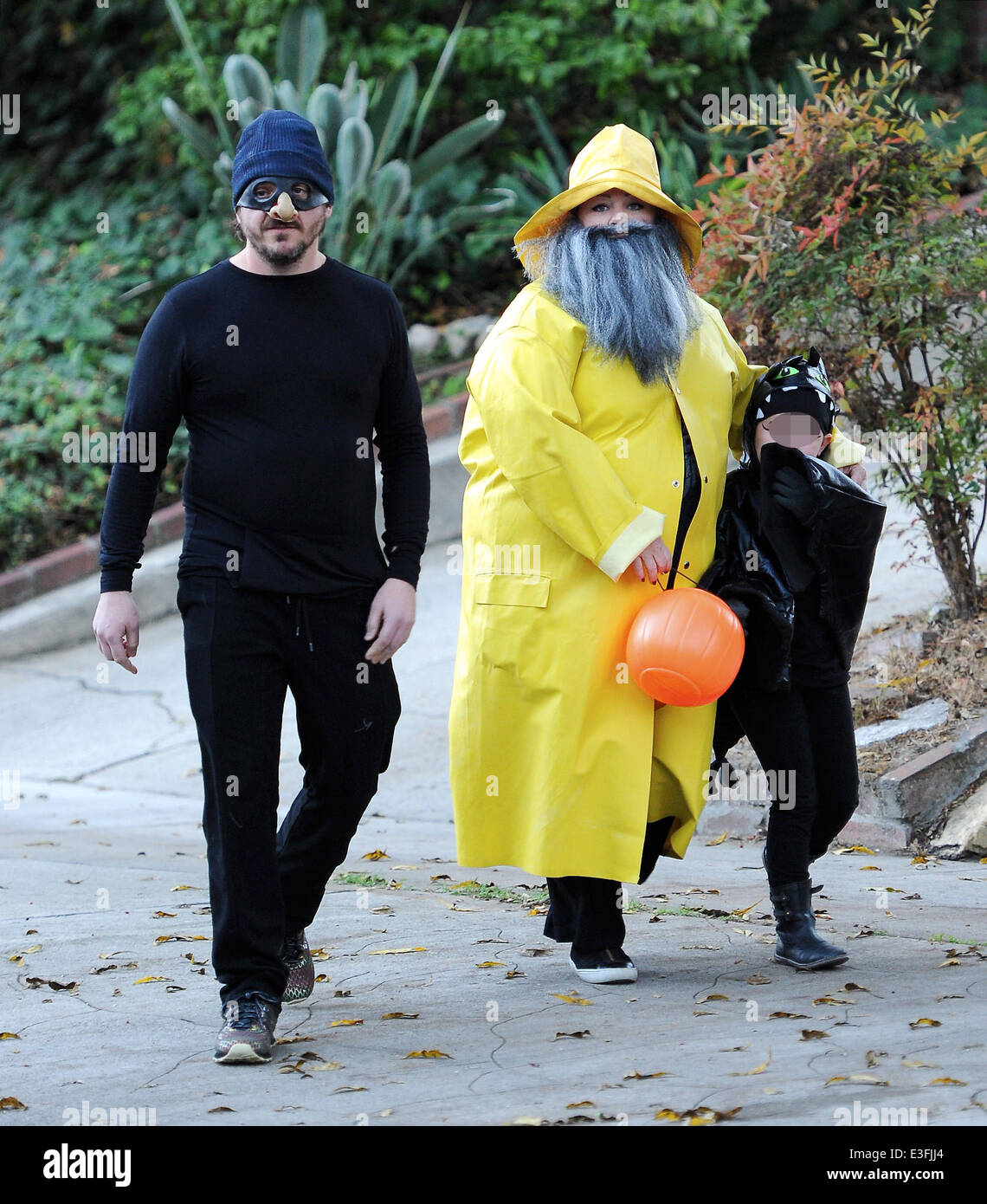 Actress Sandra Bullock trick or treating with good friend Melissa