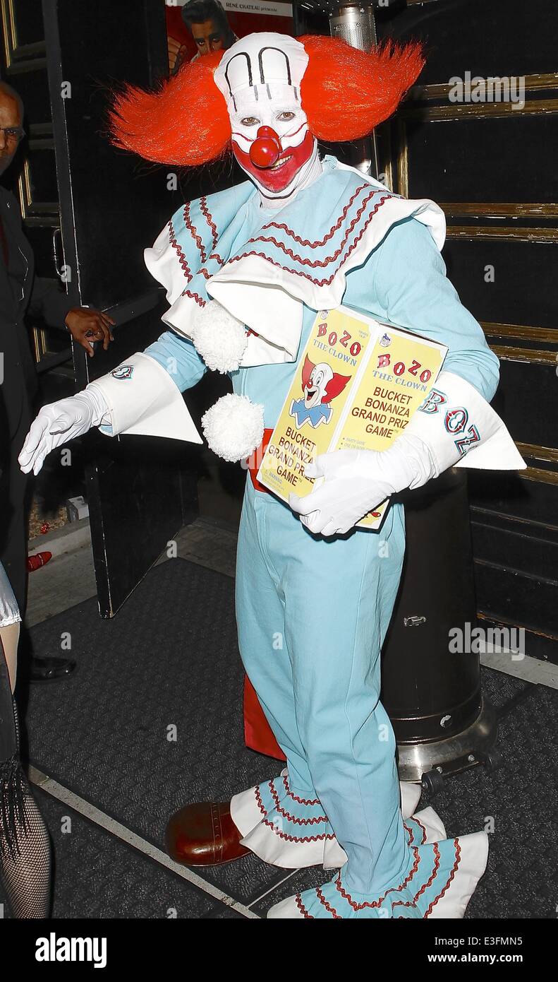 David Arquette dresses as Bozo the Clown to attend a Halloween party at Bootsy Bellows  Featuring: David Arquette Where: Los Angeles, California, United States When: 31 Oct 2013 Stock Photo