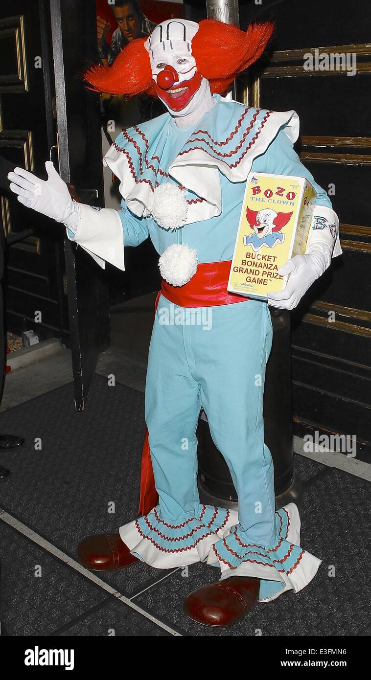 David Arquette dresses as Bozo the Clown to attend a Halloween party at Bootsy Bellows  Featuring: David Arquette Where: Los Angeles, California, United States When: 31 Oct 2013 Stock Photo