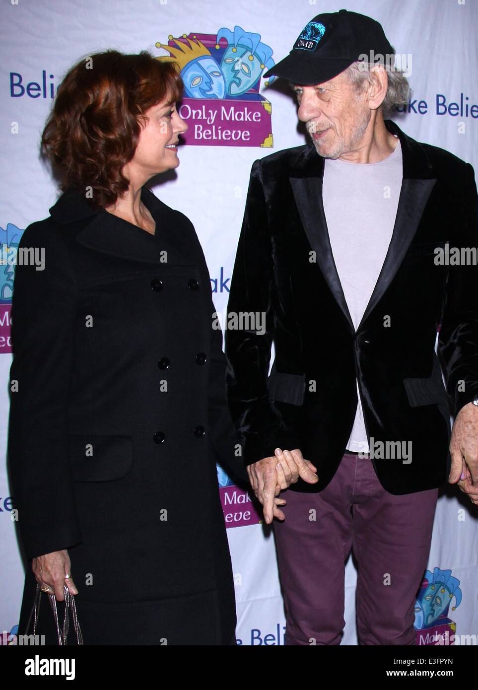 The 14th Annual Only Make Believe Gala, held at the Jacobs Theatre-Arrivals.  Featuring: Susan Sarandon,Ian McKellen Where: New York, NY, United States When: 05 Nov 2013 Stock Photo