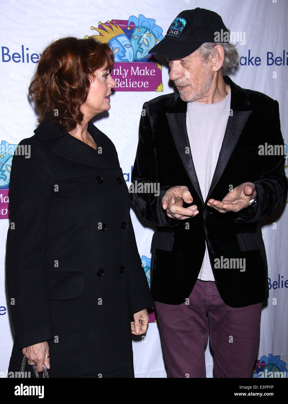 The 14th Annual Only Make Believe Gala, held at the Jacobs Theatre-Arrivals.  Featuring: Susan Sarandon,Ian McKellen Where: New York, NY, United States When: 05 Nov 2013 Stock Photo