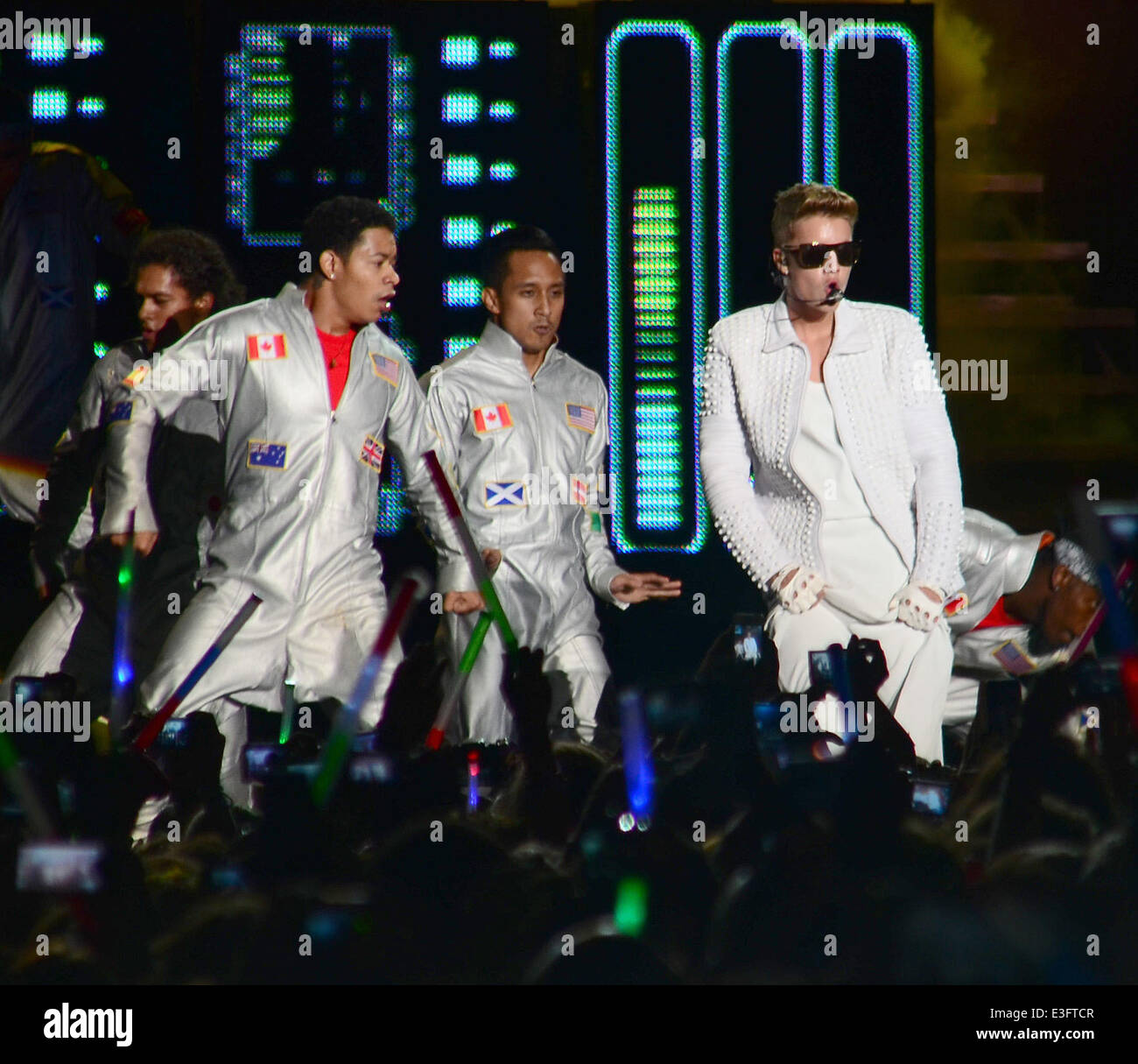 Justin Bieber performs live in Rio de Janeiro during the Brazilian leg ...