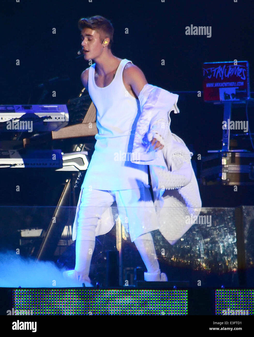 Justin Bieber performs live in Rio de Janeiro during the Brazilian leg ...