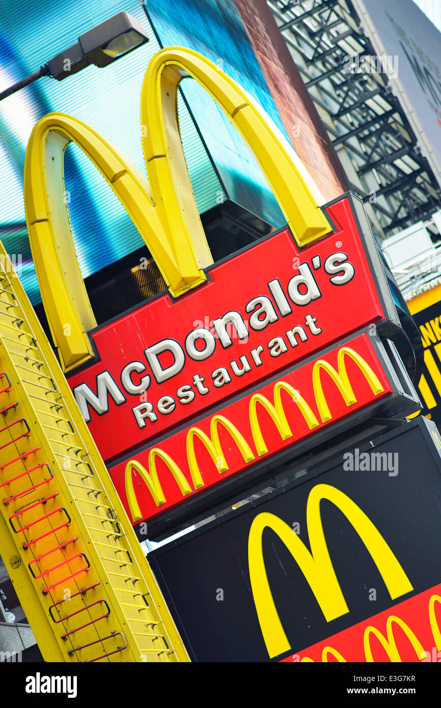 McDonald's Restaurant Sign, Midtown Manhattan, New York Stock Photo