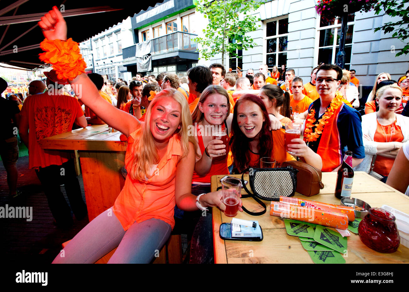 Rotterdam, Netherlands. 23rd June, 2014. Dutch football fans celebrate