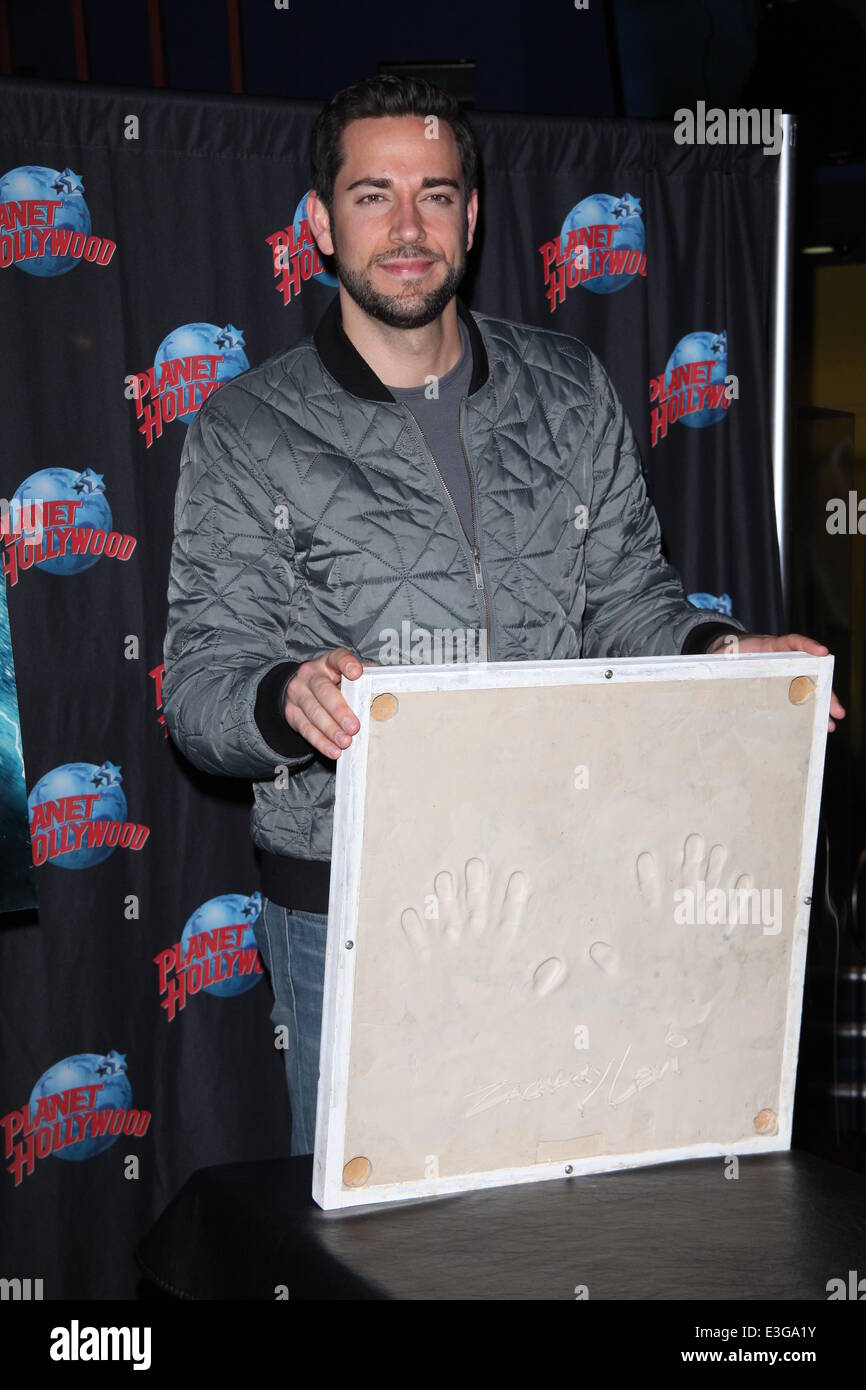 PH Presents Zachary Levi Promotes His Starring Role As Fandral in Marvel's Thor, The Dark World with A handprint Ceremony  Featuring: Zachary Levi Where: NYC, New York, United States When: 08 Nov 2013 Stock Photo