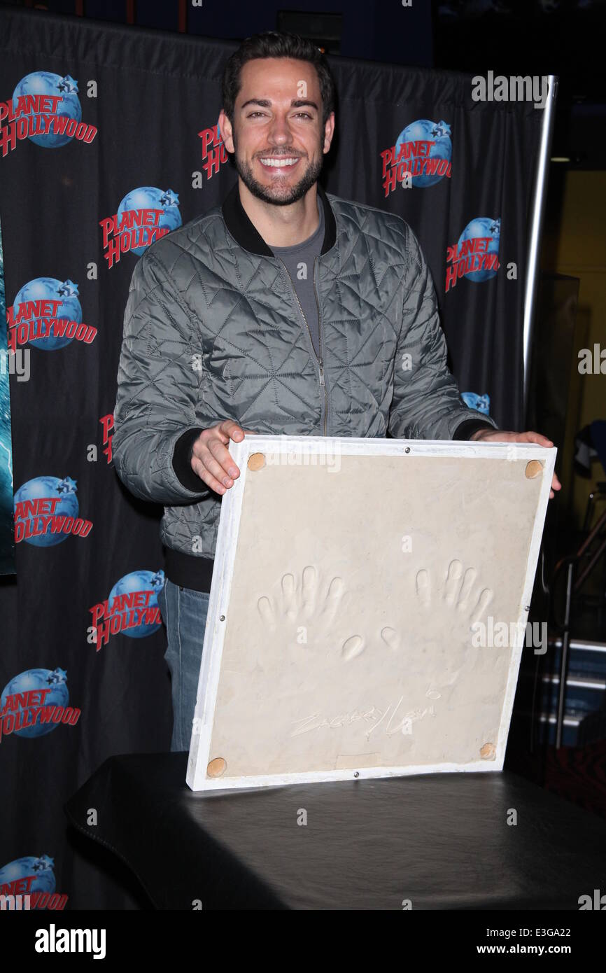 PH Presents Zachary Levi Promotes His Starring Role As Fandral in Marvel's Thor, The Dark World with A handprint Ceremony  Featuring: Zachary Levi Where: NYC, New York, United States When: 08 Nov 2013 Stock Photo