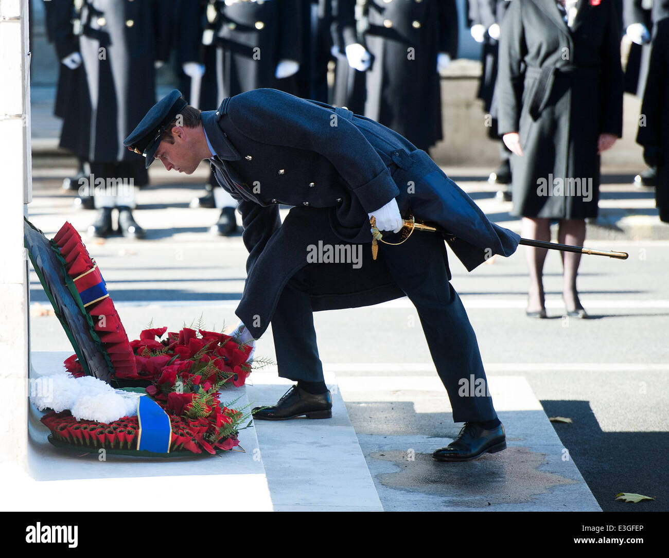 Remembrance Sunday service held at the Cenotaph in Central London ...