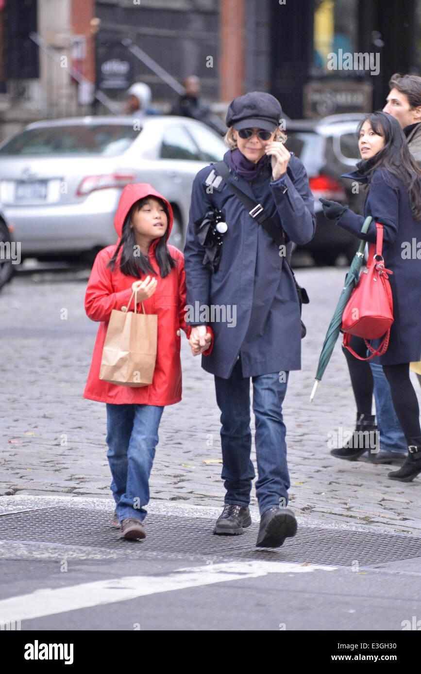 Meg Ryan and her daughter Daisy True wrapped up warm while out and