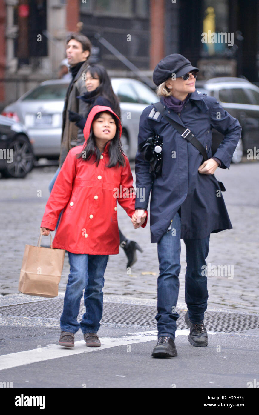 Meg Ryan and her daughter Daisy True wrapped up warm while out and