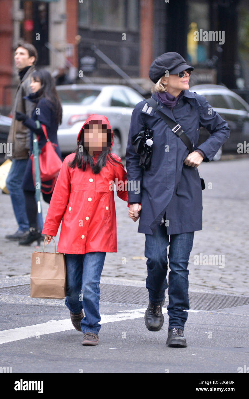 Meg Ryan and her daughter Daisy True wrapped up warm while out and