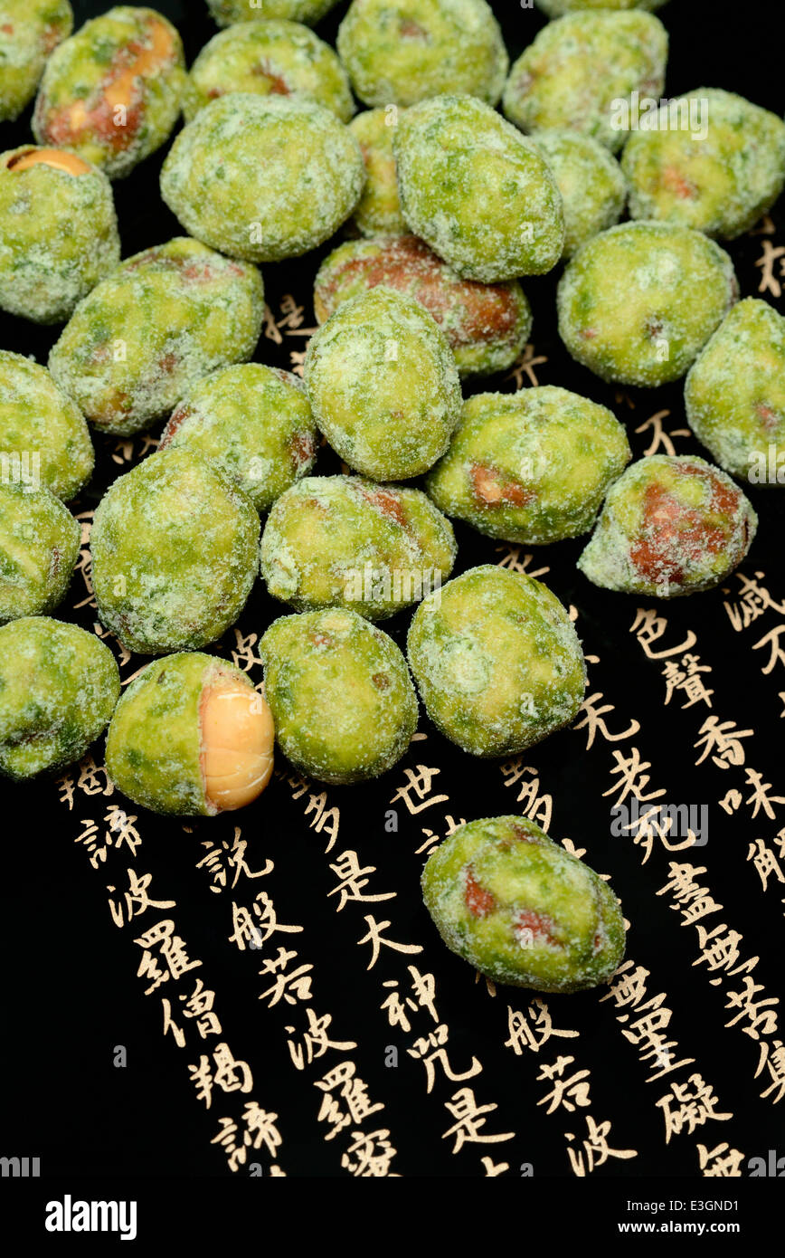 Peanuts with wasabi Stock Photo