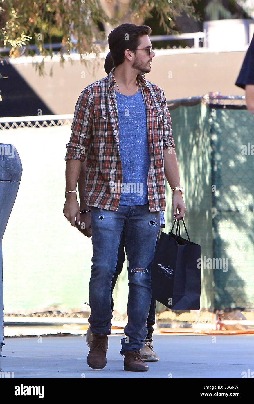Kanye West and Scott Disick seen leaving Maxfields clothing store wearing  the same colour t-shirt. Featuring: Scott Disick Where: Los Angeles,  California, United States When: 13 Nov 2013 Stock Photo - Alamy