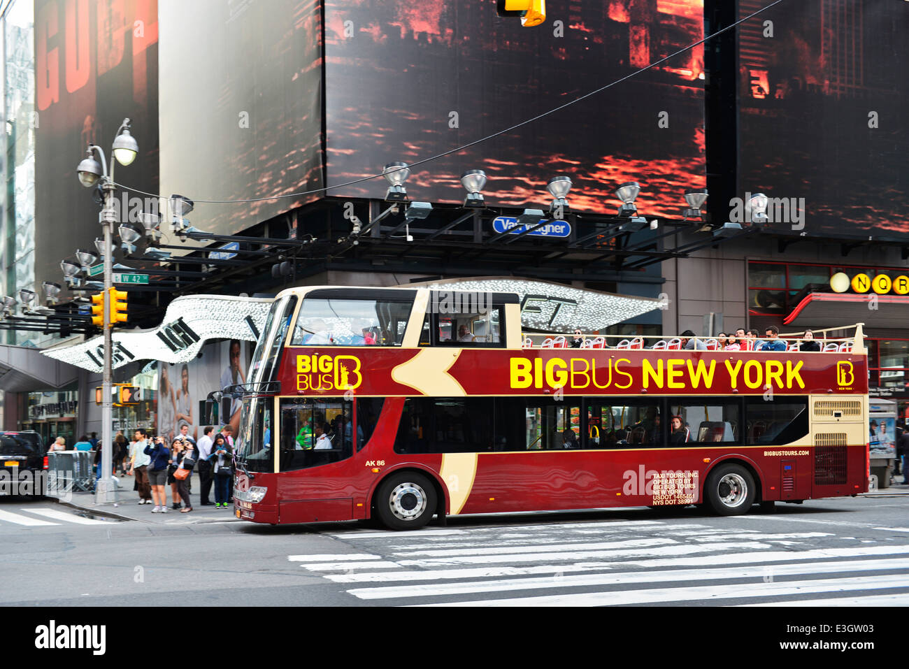 New York City Tour Bus, BigBus New York NY Stock Photo