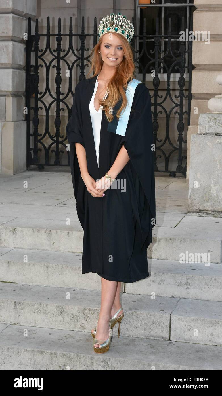 Miss Ireland 2013 Aoife Walsh graduates from Trinity College with a Post Grad in Education...  Featuring: Aoife Walsh Where: Dublin, Ireland When: 14 Nov 2013 Stock Photo