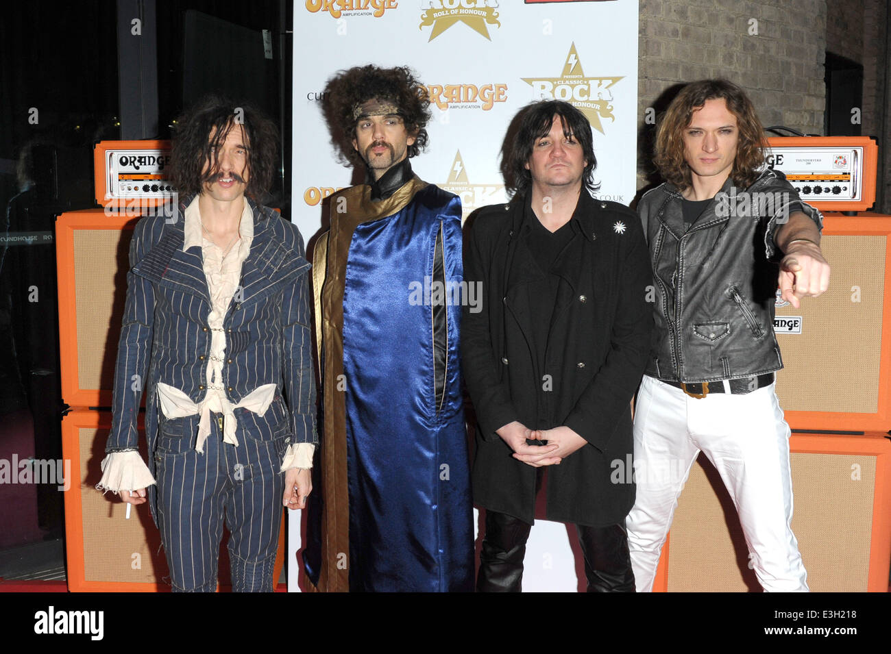 The Classic Rock Roll Of Honour 2013 at the Roundhouse in Camden Town  Featuring: The Darkness Where: London, United Kingdom When: 14 Nov 2013 Stock Photo
