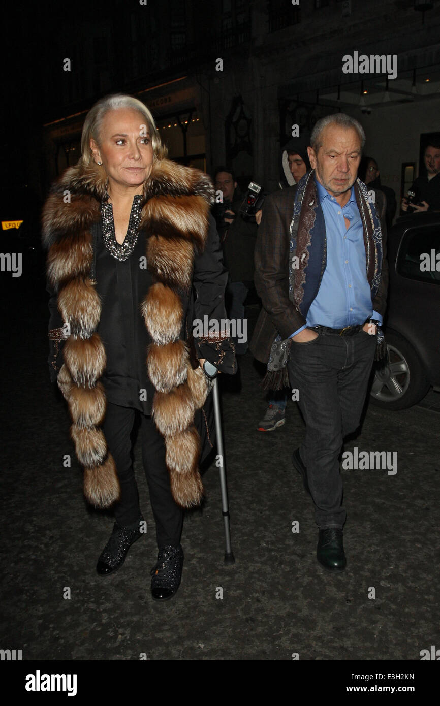 Sir Alan Sugar leaving Scotts restaurant with his wife Ann Featuring ...