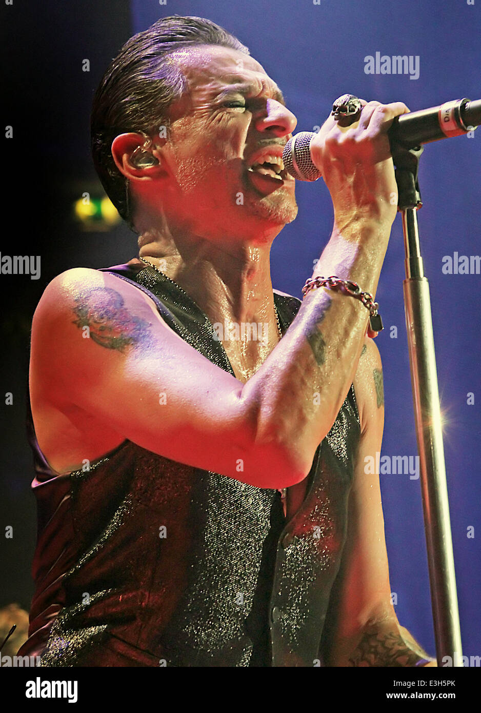 Depeche Mode perform live at Manchester Arena as part of their 'Delta  Machine' tour Featuring: Dave Gahan Where: Manchester, United Kingdom When:  15 Nov 2013 Stock Photo - Alamy