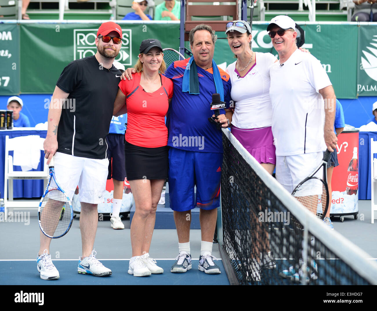 2013 Chris Evert Pro-Celebrity Tennis Classic at Delray Beach Tennis Center  Featuring: David Cook,Chris Evert,Jon Lovitz,Pam Shriver,Alan Thicke Where: Delray Beach, Florida, United States When: 17 Nov 2013 Stock Photo