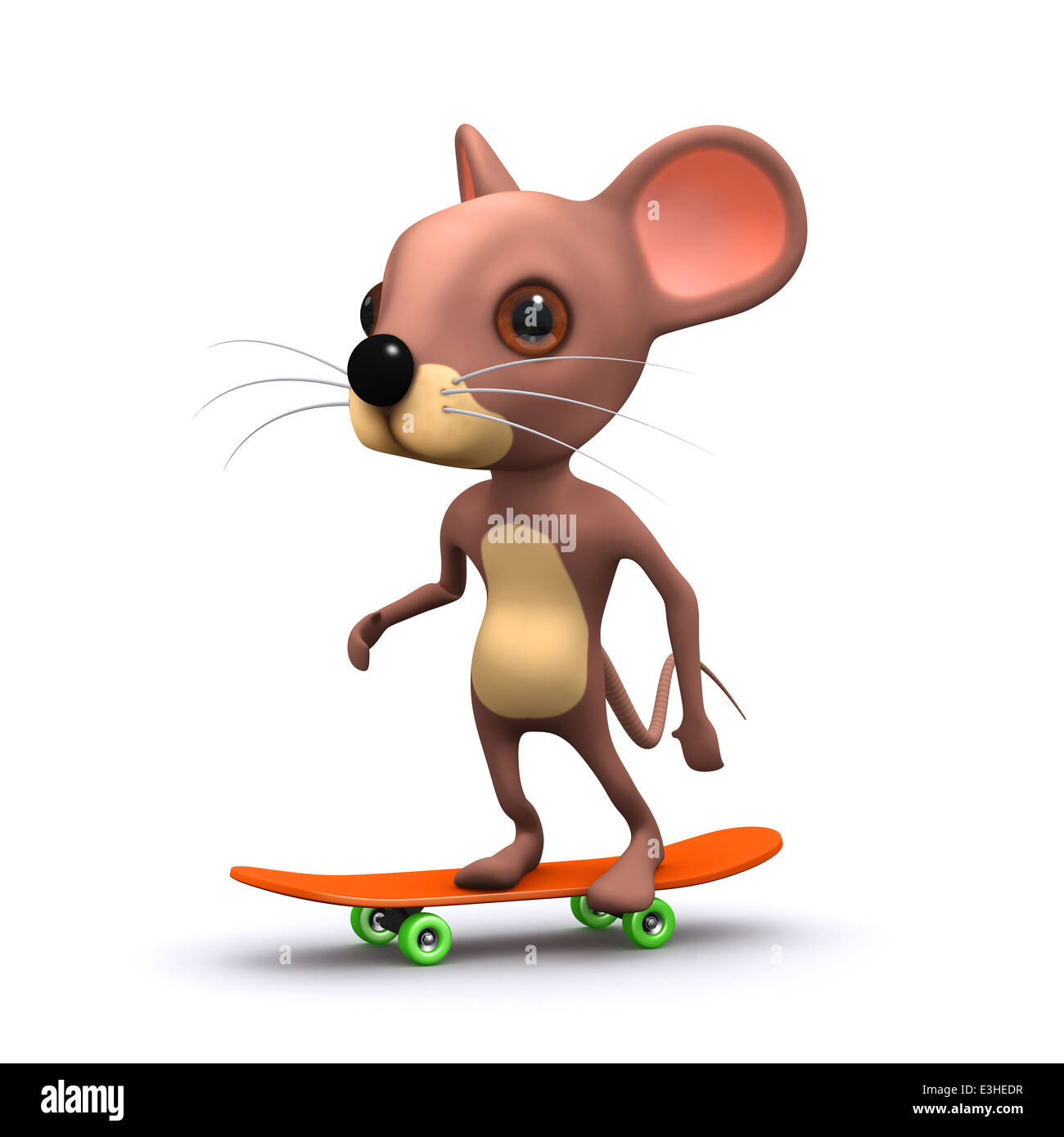 3d Cartoon mouse on a skateboard Stock Photo - Alamy