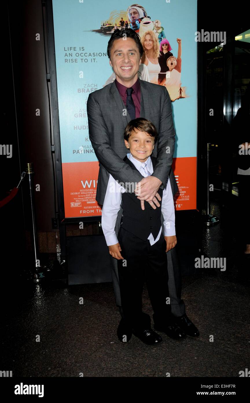 Los Angeles, CA, USA. 23rd June, 2014. Pierce Gagnon, Zach Braff at