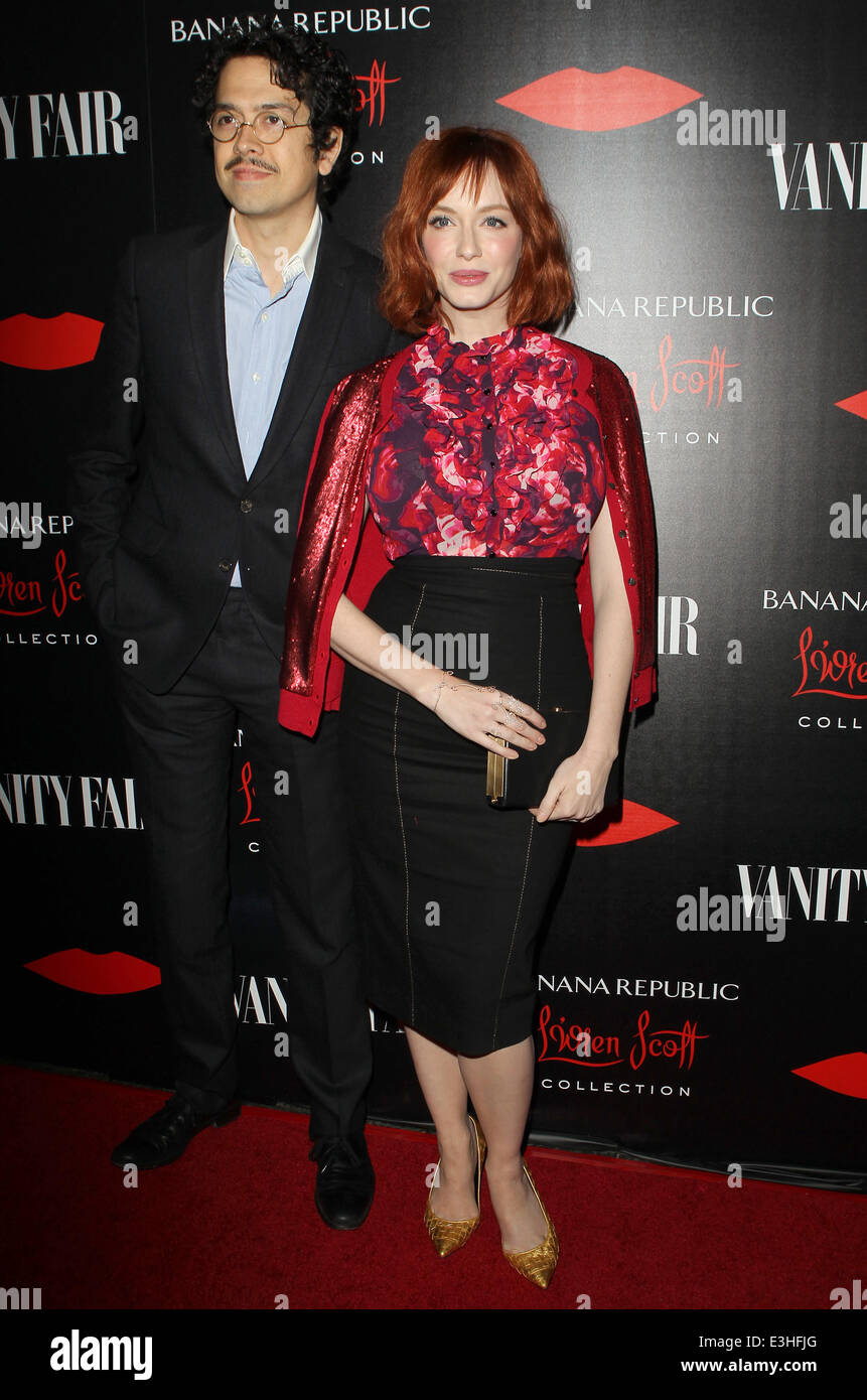 Banana Republic, L'Wren Scott And Krista Smith Celebrate The Launch Of The Banana Republic L'Wren Scott Collection At Chateau Marmont  Featuring: Christina Hendricks,Geoffrey Arend Where: Los Angeles, California, United States When: 20 Nov 2013 Stock Photo