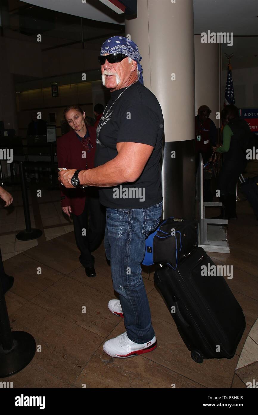 Hulk Hogan aka Terry  Bollea at Los Angeles International airport  Featuring: Hulk Hogan,Terry Bollea Where: Los Angeles, California, United States When: 20 Nov 2013 Stock Photo