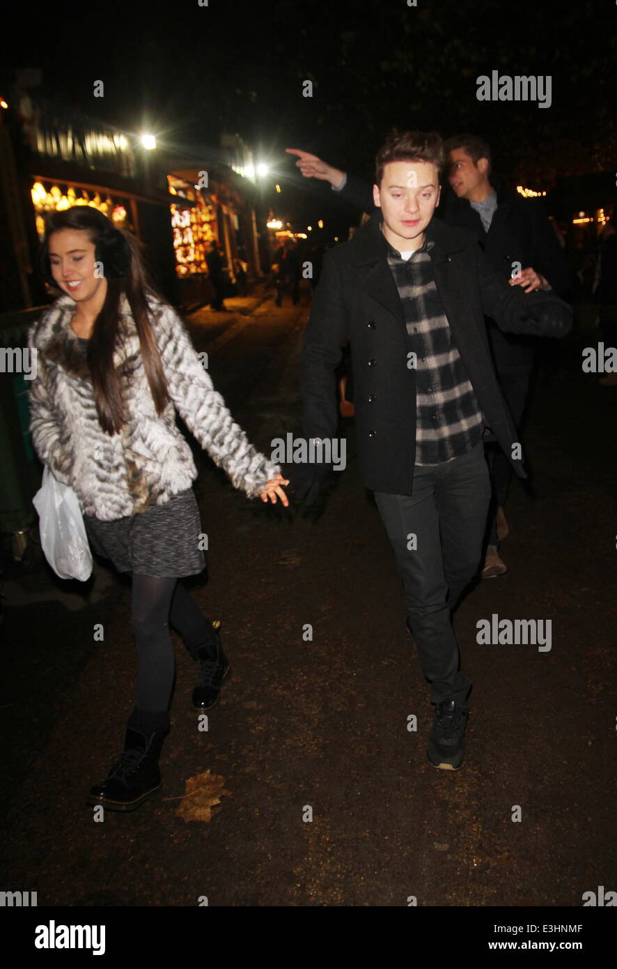 Conor Maynard Spotted Holding Hands With Brunette Female Companion As They Walk Through Winter Wonderland At Hyde Park Featuring Conor Maynard Where London United Kingdom When 21 Nov 13 Stock Photo Alamy