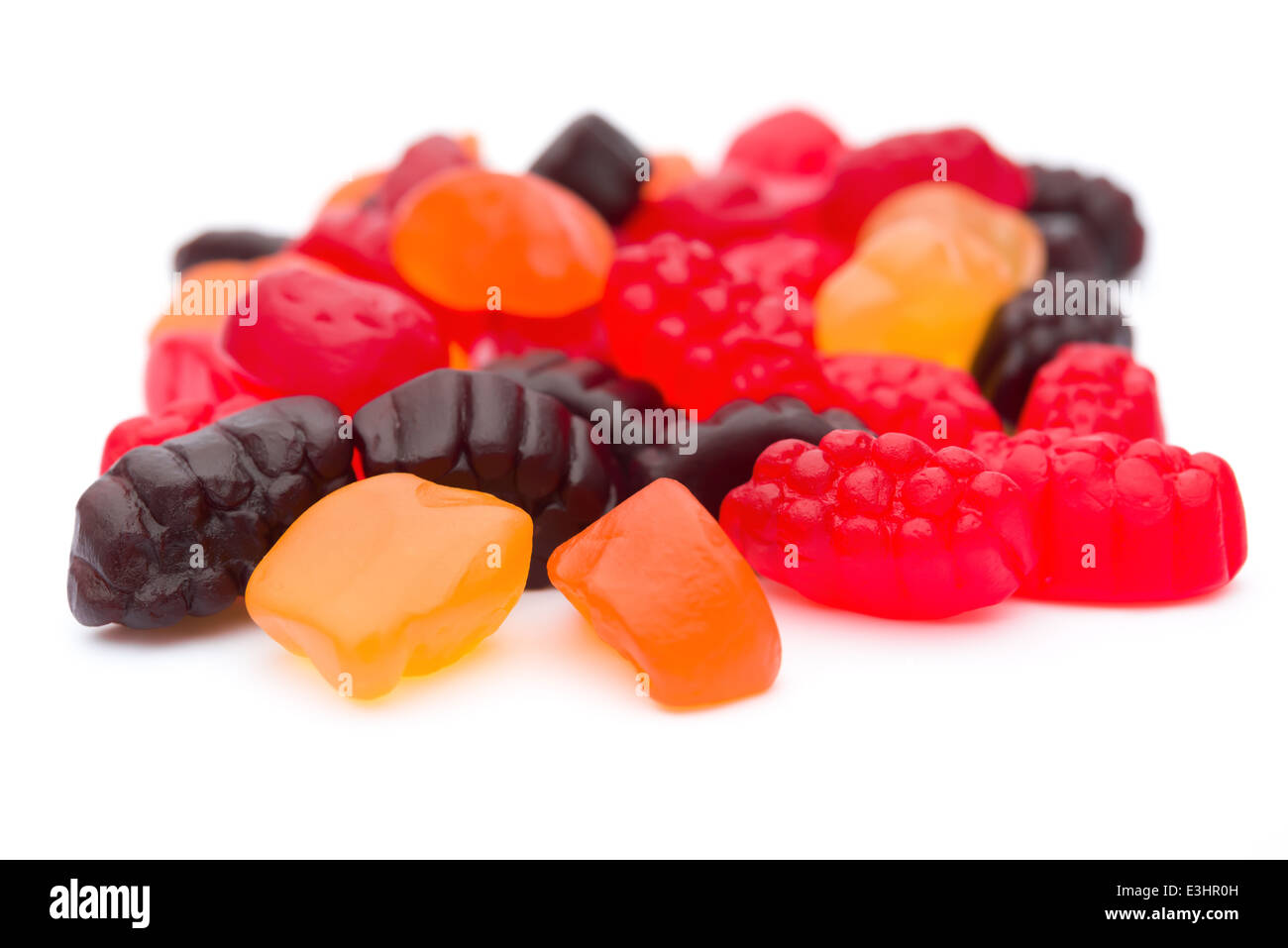 side view chewy gum with vitamin on white background Stock Photo