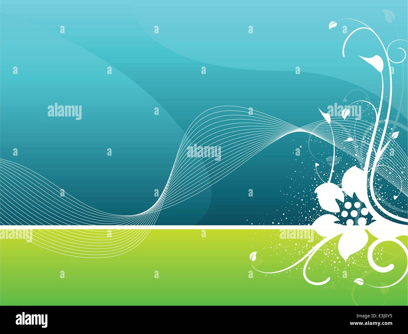 Blue and green floral background illustration Stock Vector Image & Art