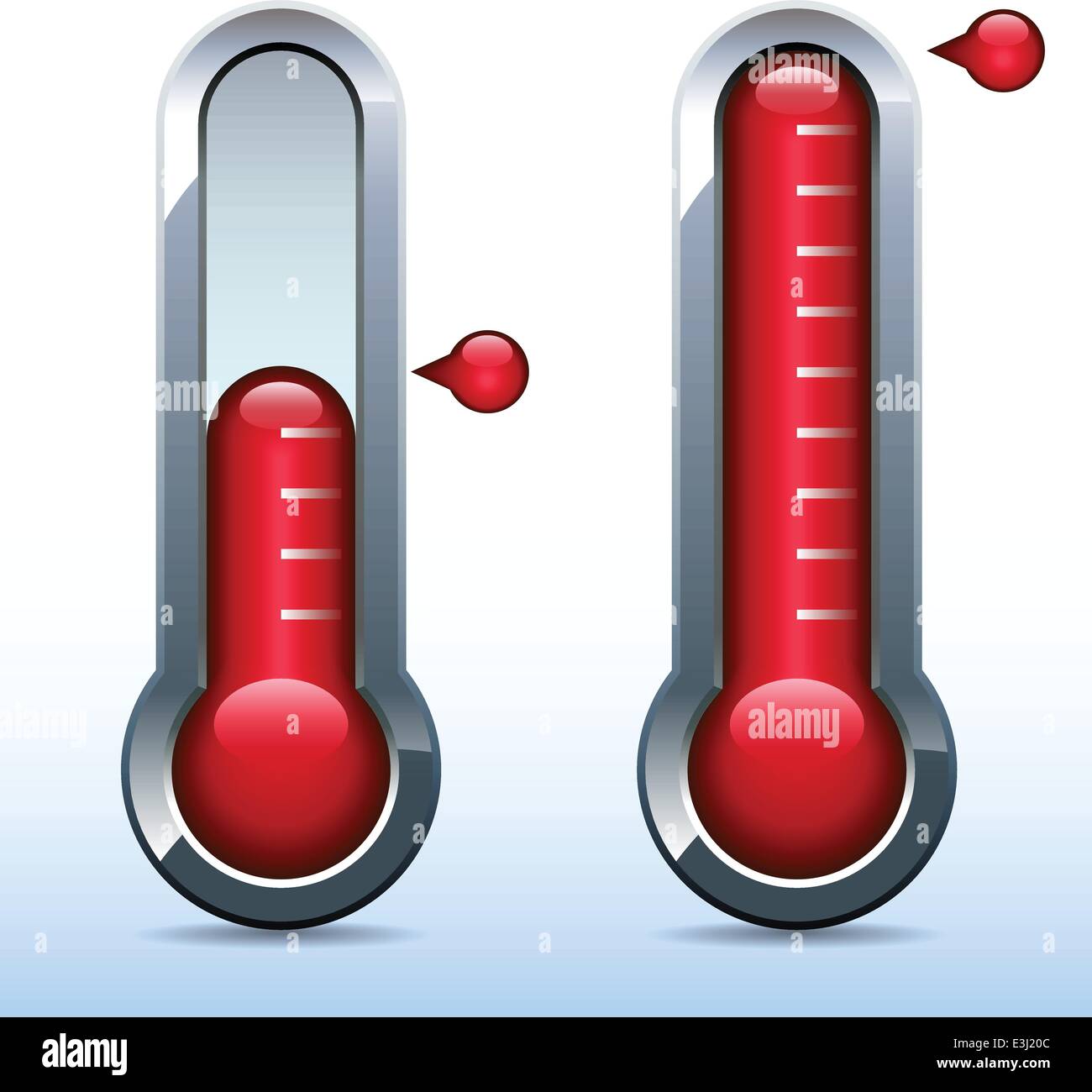 Metal thermometer graphic showing progress towards goal Stock Vector